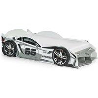 Cheshire Stream White & Grey High Gloss Race Car Bed - Small Single (90cm)