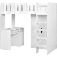 Cheshire Cosmos high Sleeper - Single (90cm) in White