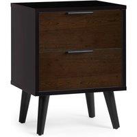 Cheshire Premium Arden 2 Drawer Walnut & Black Bedside Unit