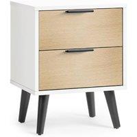 Cheshire Premium Arden 2 Drawer White & Oak Bedside Unit