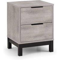 Cheshire Premium Kora 2 Drawer Grey Oak Bedside Unit