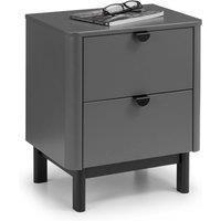 Cheshire Premium Nova 2 Drawer Storm Grey & Black Bedside Unit