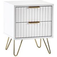Cheshire Premium Siena 2 Drawer Matt White Bedside Unit