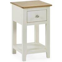 Cheshire Premium Langford White & Oak Compact 1 Drawer Bedside Table with Shelf