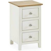 Cheshire Premium Langford White & Oak Compact 3 Drawer Bedside Table