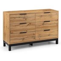 Cheshire Premium Kora 6 Drawer Wide Chest - Oak in Brown