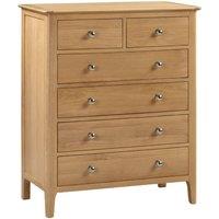Cheshire Premium Oakmere 4 + 2 Drawer Chest - Oak in Brown