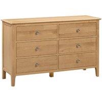 Cheshire Premium Oakmere 6 Drawer Wide Chest - Oak in Brown