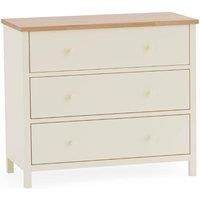 Cheshire Premium Ridgeway 3 Drawer Chest - Ivory & Oak