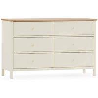 Cheshire Premium Ridgeway 6 Drawer Chest - Ivory & Oak