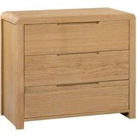 Cheshire Premium Arc 3 Drawer Chest - Oak in Brown
