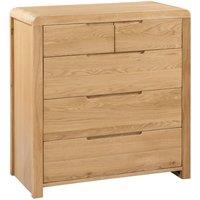 Cheshire Premium Arc 3 + 2 Drawer Chest - Oak in Brown