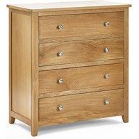 Cheshire Premium Brixton 4 Drawer Chest - Oak in Brown