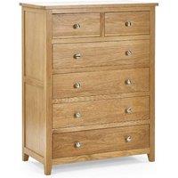 Cheshire Premium Brixton 4 + 2 Drawer Chest - Oak in Brown
