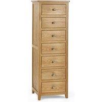 Cheshire Premium Brixton 7 Drawer Narrow Chest - Oak in Brown
