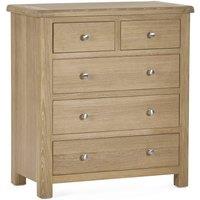 Cheshire Premium Hudson Limed Oak 3 + 2 Drawer Chest - Limed Oak in Brown