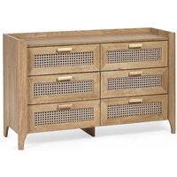 Cheshire Premium Pacifica 6 Drawer Wide Chest - Oak in Brown