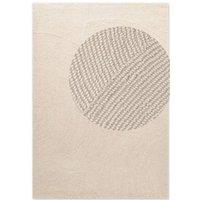 THE RUGS Eleni Wool Rug Hand Tufted Wool Geometric Area Rug Scandinavian Style in Cream | Size: 80 cm x 300 cm