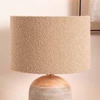 Ruma Taupe Boucle Cylinder Lamp Shade For Table Lamps in Beige | Size: 14 inches
