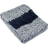 Furn Weaver Woven Herringbone Throw in Navy