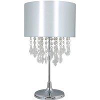 K LIVING Sheldon Silver Table Lamp with Beaded Lamp Shade