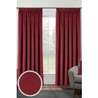 Enhanced Living 100% Blackout Luxury Supersoft Velvet Thermal Tape Top Curtains for Living Room & Bedrooms in Red | Size: 229 cm width x 229 cm drop
