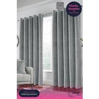 Enhanced Living Velvet, Supersoft, 100% Blackout, Thermal Pair of Curtains with Eyelet Top - Grey | Size: 168 cm width x 229 cm drop
