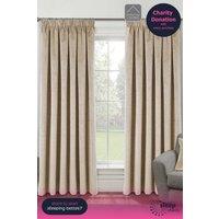 Enhanced Living Velvet, Supersoft, 100% Blackout, Thermal Pair of Curtains with Tape Top in Cream | Size: 168 cm width x 183 cm drop