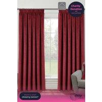 Enhanced Living Velvet, Supersoft, 100% Blackout, Thermal Pair of Curtains with Tape Top in Red | Size: 168 cm width x 183 cm drop