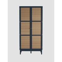 Lemon Pavilion Furniture Bordeaux 2 Door Wardrobe - L55.52 x W85 x H180.5 cm - Berlin Blue/Oak in Blue | Size: 1 Pack