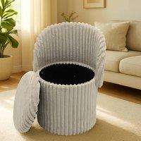 GAVENO CAVAILIA 3 In 1 Harp Ribbed Ottoman Storage Stool in Natural | Size: 1 Seater