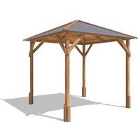 Dunster House Wooden Gazebo 2x2m Heavy Duty Pressure Treated Superfelt Utopia 200 in Brown