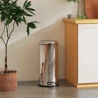 HOMCOM Foot Pedal Bin Stainless Steel Metal Waste Rubbish Lid Kitchen in Silver