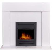Adam Fires & Fireplaces Adam Miami Fireplace in Pure White with Colorado Electric Fire in Black, 48 Inch in Black