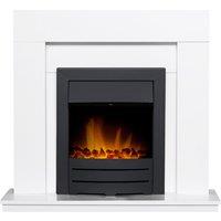 Adam Fires & Fireplaces Adam Malmo Fireplace in White with Colorado Electric Fire in Black, 39 Inch in Black