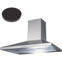 SIA 60cm Stainless Steel Chimney Cooker Hood Extractor with Carbon Filter in Silver