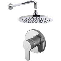 Balterley Pride Shower Bundle Concealed Round Manual Valve Arm Head Kit in Silver