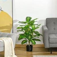 HOMCOM 95cm Artificial Evergreen Tree Fake Plant in Pot Indoor Decor in Green
