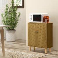 HOMCOM Vintage Storage Cabinet Sideboard Cupboard with Double Doors in Brown | Size: Small