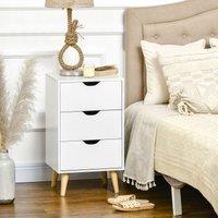 HOMCOM Chest of Drawers 3 Drawer Dresser Storage Cabinet Bedroom Living Room in White