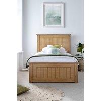 Time4sleep New England Single Oak Finish Ottoman Storage Bed Frame in Natural
