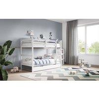 Flair Zoom Wooden Detachable Bunk Bed with Trundle in White | Size: Single