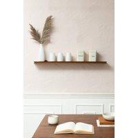 MH London Wall Mounted Shelf, Floating Shelf, Storage Shelf for Living Room & Bedroom in Solid Wood - Hamish Large in Walnut