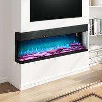 HOMCOM 152.4cm Electric Fireplace Recessed, Insert, Wall Mount, Freestanding in Black