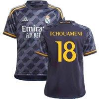 Real Madrid Junior 2023 - 2024 Away Shirt - Tchouameni 18 in Navy | Size: 15-16 Years