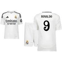 Real Madrid Junior 2024 - 2025 Home Youth Kit - Ronaldo 9 in White | Size: 15-16 Years