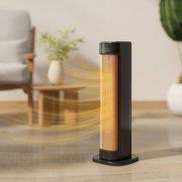 HOMCOM Ceramic Electric Heater, 2000W Space Heater with Timer in Black