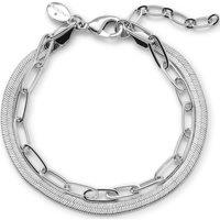 Lands' End Women's Water Resistant Double Chain Bracelet in Silver