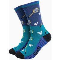Sock Talk Men's Badminton Bamboo Socks in Blue | Size: 7-11