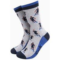 Sock Talk Men's Football Players Bamboo Socks in Light Grey | Size: 7-11